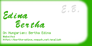 edina bertha business card